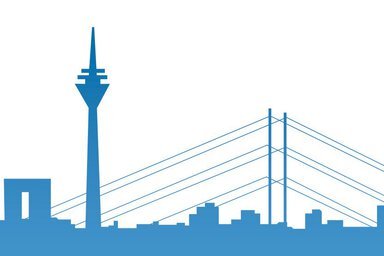 Grafische Darstellung der Skyline von Düsseldorf
