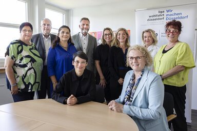 Ministerin Josefine Paul zu Gast bei der liga wohlfahrt düsseldorf.